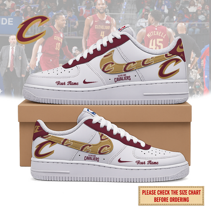 EXCLUSIVE EDITION - NEW CUSTOMIZED NBA02 CCA CLEVELAND CAVALIERS AF1 SNEAKERS