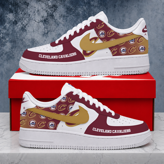 ELITE EDITION - NEW CUSTOMIZED NBA02 CCA CLEVELAND CAVALIERS AF1 SNEAKERS