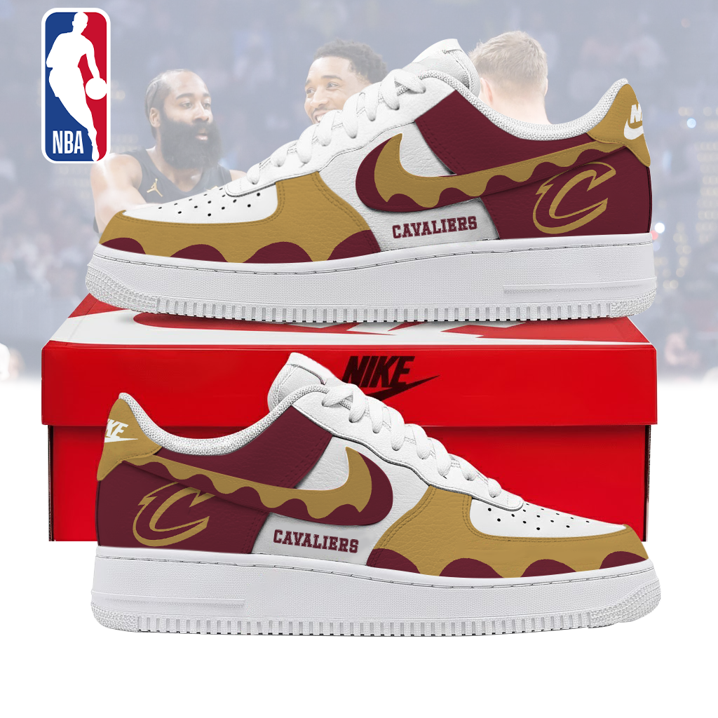FINAL SALE - NEW CUSTOMIZED NBA02 CCA CLEVELAND CAVALIERS AF1 SNEAKERS