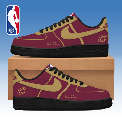 FINAL SALE - NEW CUSTOMIZED NBA02 CCA CLEVELAND CAVALIERS AF1 SNEAKERS
