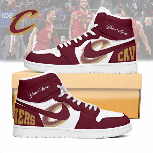 FINAL SALE - NEW CUSTOMIZED NBA02 CCA CLEVELAND CAVALIERS AIR JORDAN SNEAKERS