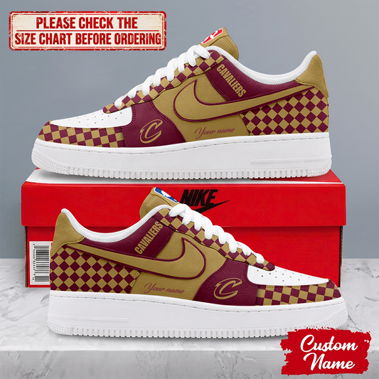 ELITE EDITION - NEW CUSTOMIZED NBA02 CCA CLEVELAND CAVALIERS AF1 SNEAKERS