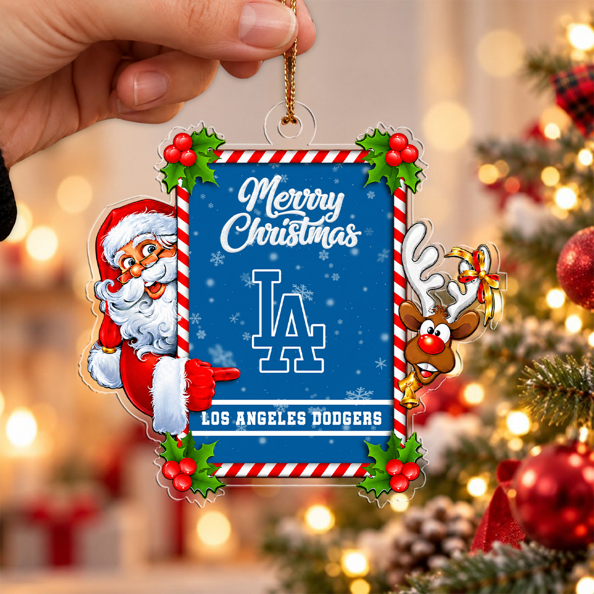 VIRAL EDITION - NEW CUSTOMIZED MLB02 LAD LOS ANGELES DODGERS CHRISTMAS ACRYLIC ORNAMENT