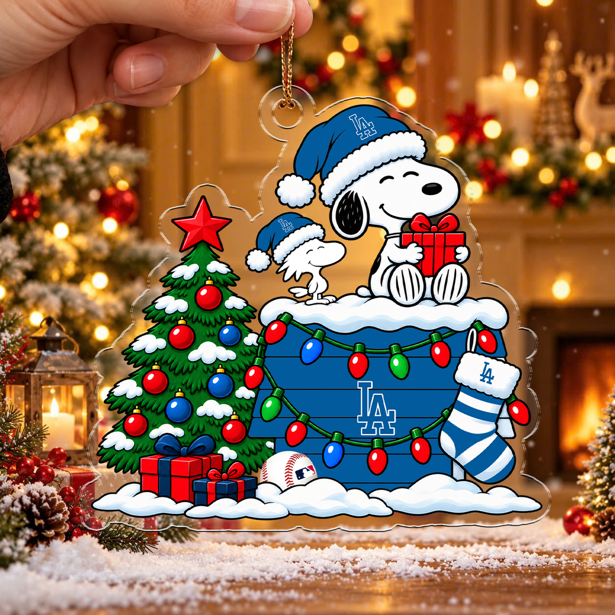 MEGA SALE - NEW CUSTOMIZED MLB02 LAD LOS ANGELES DODGERS CHRISTMAS ACRYLIC ORNAMENT