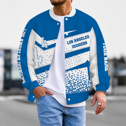 SPECIAL EDITION - NEW CUSTOMIZED MLB02 LAD LOS ANGELES DODGERS SATIN VARSITY & BASEBALL JACKET