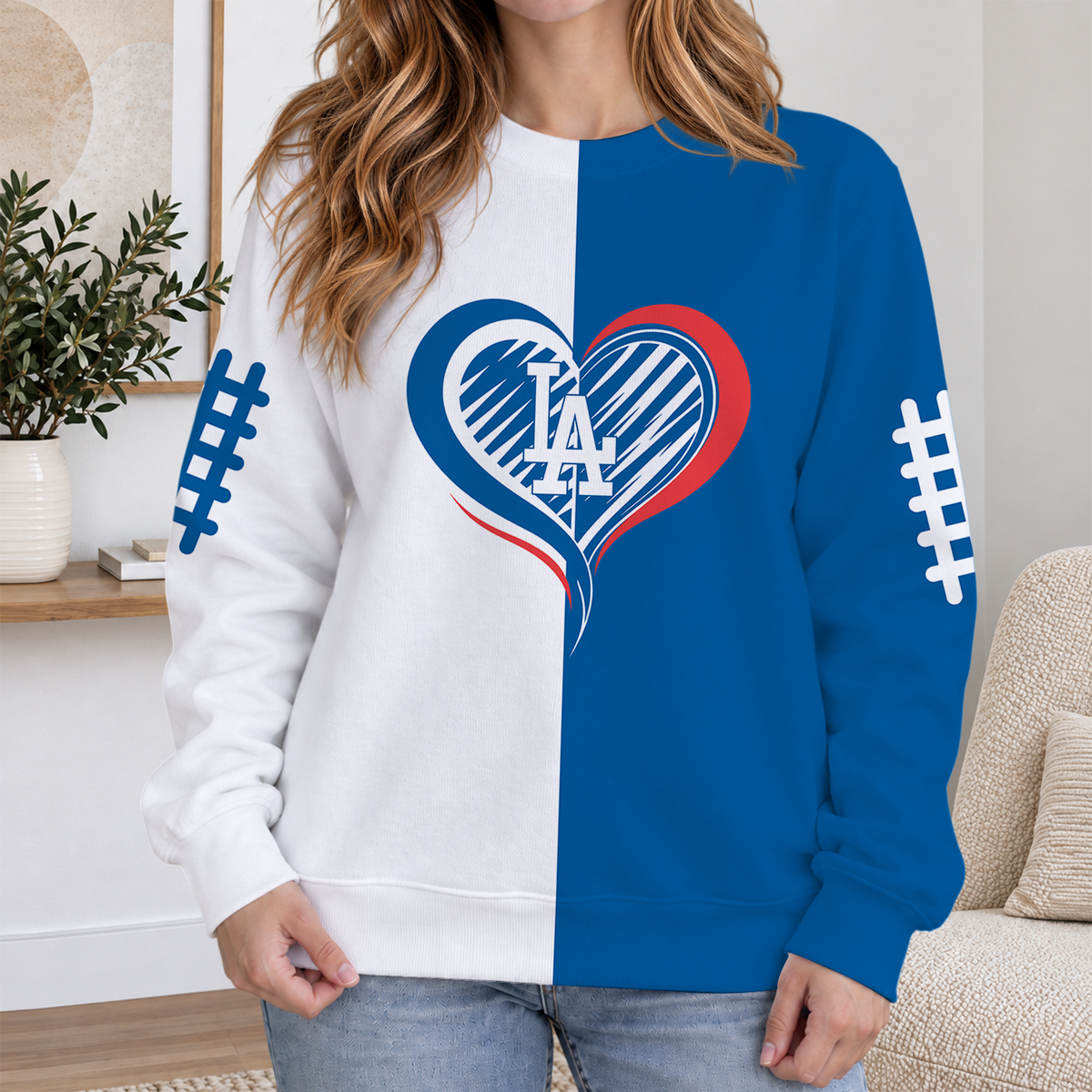 SPECIAL EDITION - NEW CUSTOMIZED MLB02 LAD LOS ANGELES DODGERS RIBBED HOODIE & SWEATSHIRT