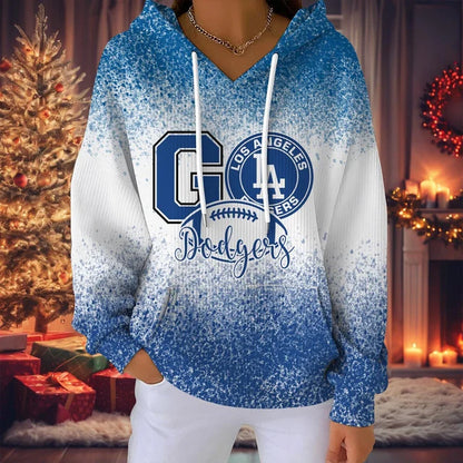 LIMITED EDITION - NEW CUSTOMIZED MLB02 LAD LOS ANGELES DODGERS RIBBED HOODIE & SWEATSHIRT