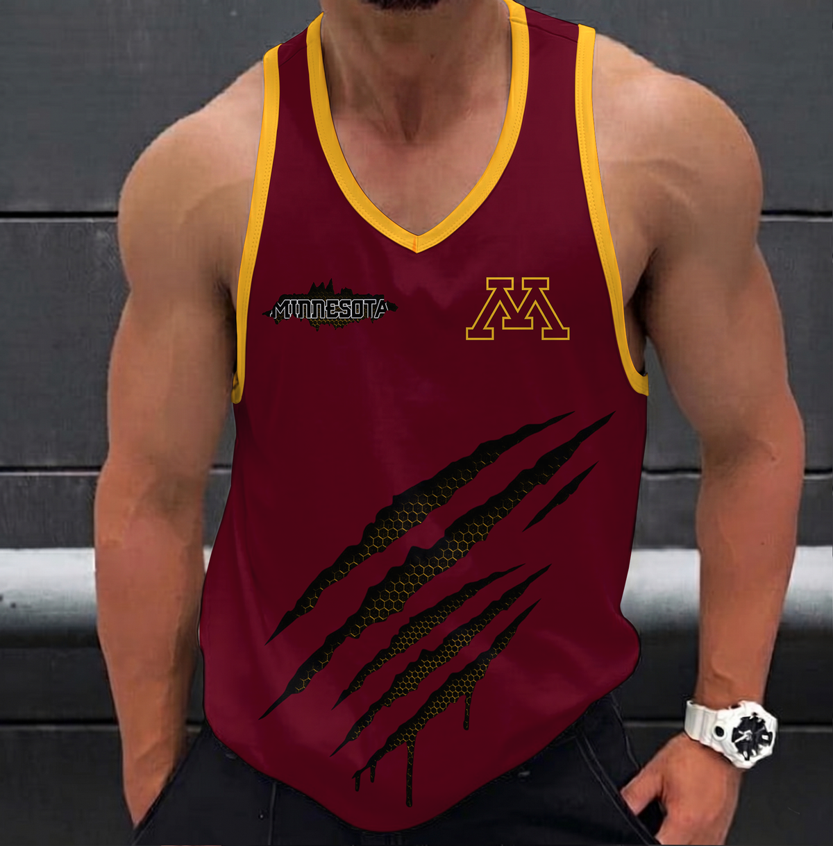 EXCLUSIVE EDITION - NEW CUSTOMIZED NCAA MFF02 MGG MINNESOTA GOLDEN GOPHERS UNISEX TANK TOP