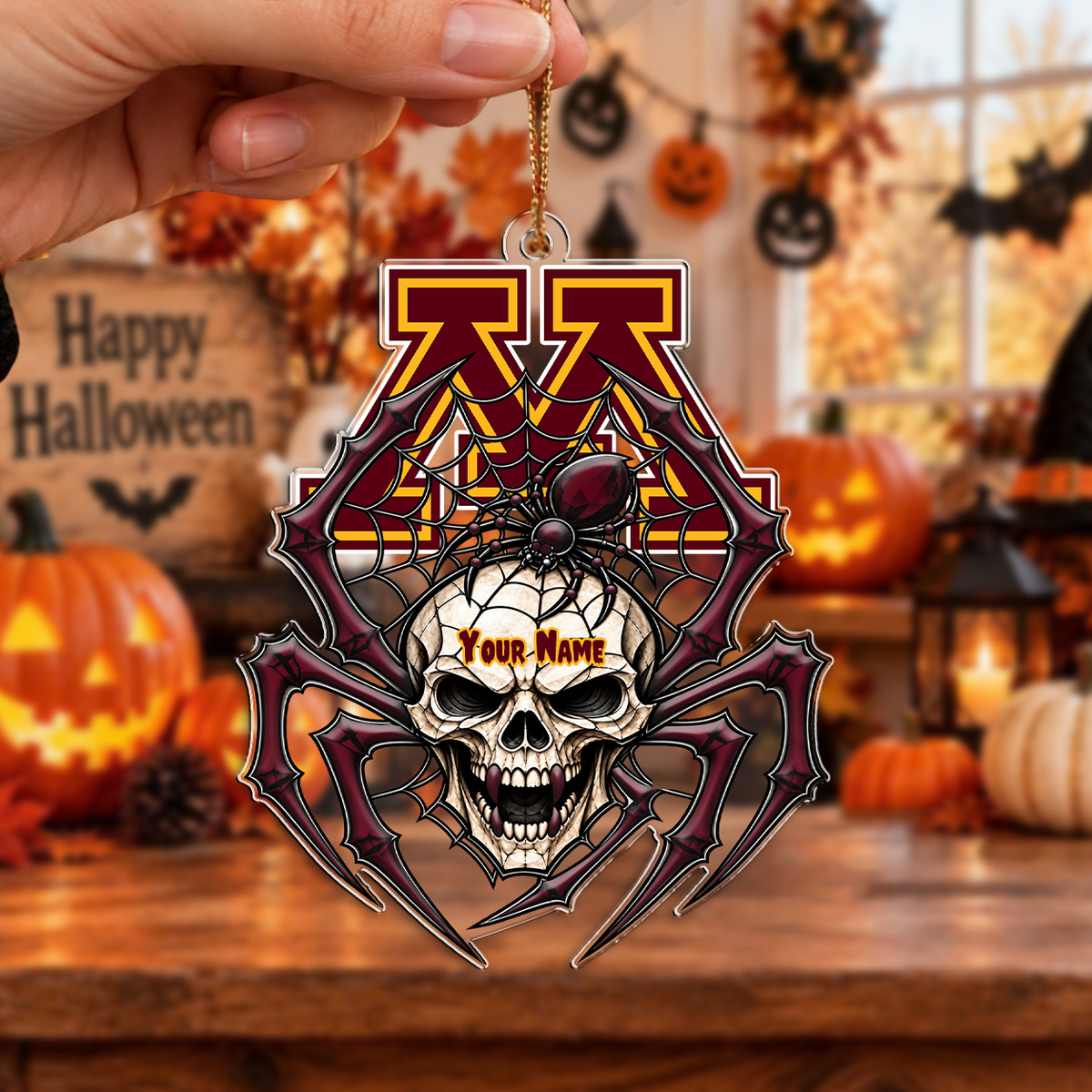 FINAL SALE - NEW CUSTOMIZED NCAA MFF02 MGG MINNESOTA GOLDEN GOPHERS HALLOWEEN ACRYLIC ORNAMENT
