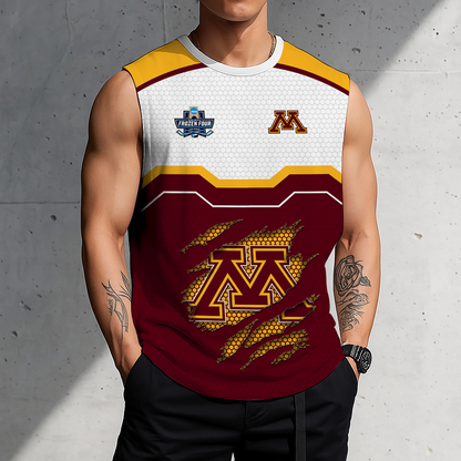 LIMITED EDITION - NEW CUSTOMIZED NCAA MFF02 MGG MINNESOTA GOLDEN GOPHERS MEN'S GYM SHIRT