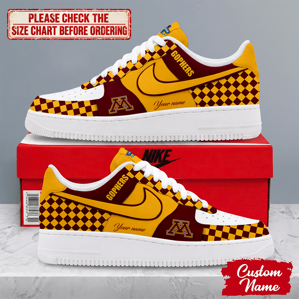 SPECIAL EDITION - NEW CUSTOMIZED NCAA MFF02 MGG MINNESOTA GOLDEN GOPHERS AF1 SHOES