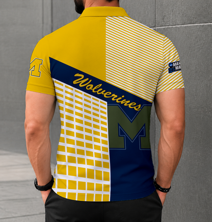 VIRAL EDITION - NEW CUSTOMIZED NCAA MAM02 MIW MICHIGAN WOLVERINES POLO SHIRT