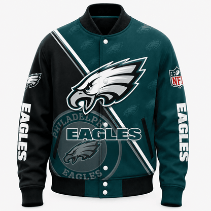 SPECIAL EDITION - NEW CUSTOMIZED | NFL02 PPE PHILADELPHIA EAGLES SATIN VARSITY & BASEBALL JACKET