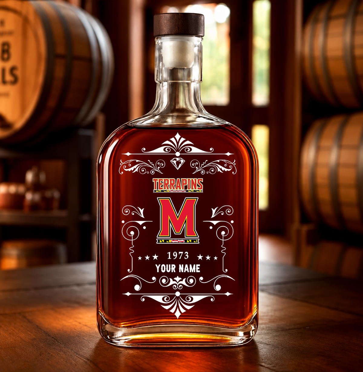 EXCLUSIVE EDITION - NEW CUSTOMIZED NCAA CFH02 MLT MARYLAND TERRAPINS LUXURY WHISKEY BOTTLE 450ML