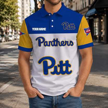 ELITE EDITION- NEW CUSTOMIZED NCAA FBS02 PIP PITTSBURGH PANTHERS POLO SHIRT, ZIP POLO SHIRT & T-SHIRTS