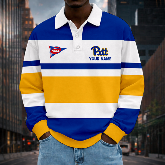 MEGA SALE - NEW CUSTOMIZED FBS NCAA02 PIP PI PANTHERS UNISEX LONG SLEEVE POLO
