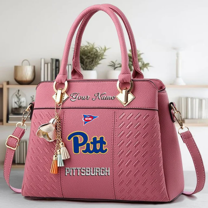 LIMITED EDITION - NEW CUSTOMIZED NCAA FBS02 PIP PI PANTHERS ZIP HANDBAG MULTICOLOR