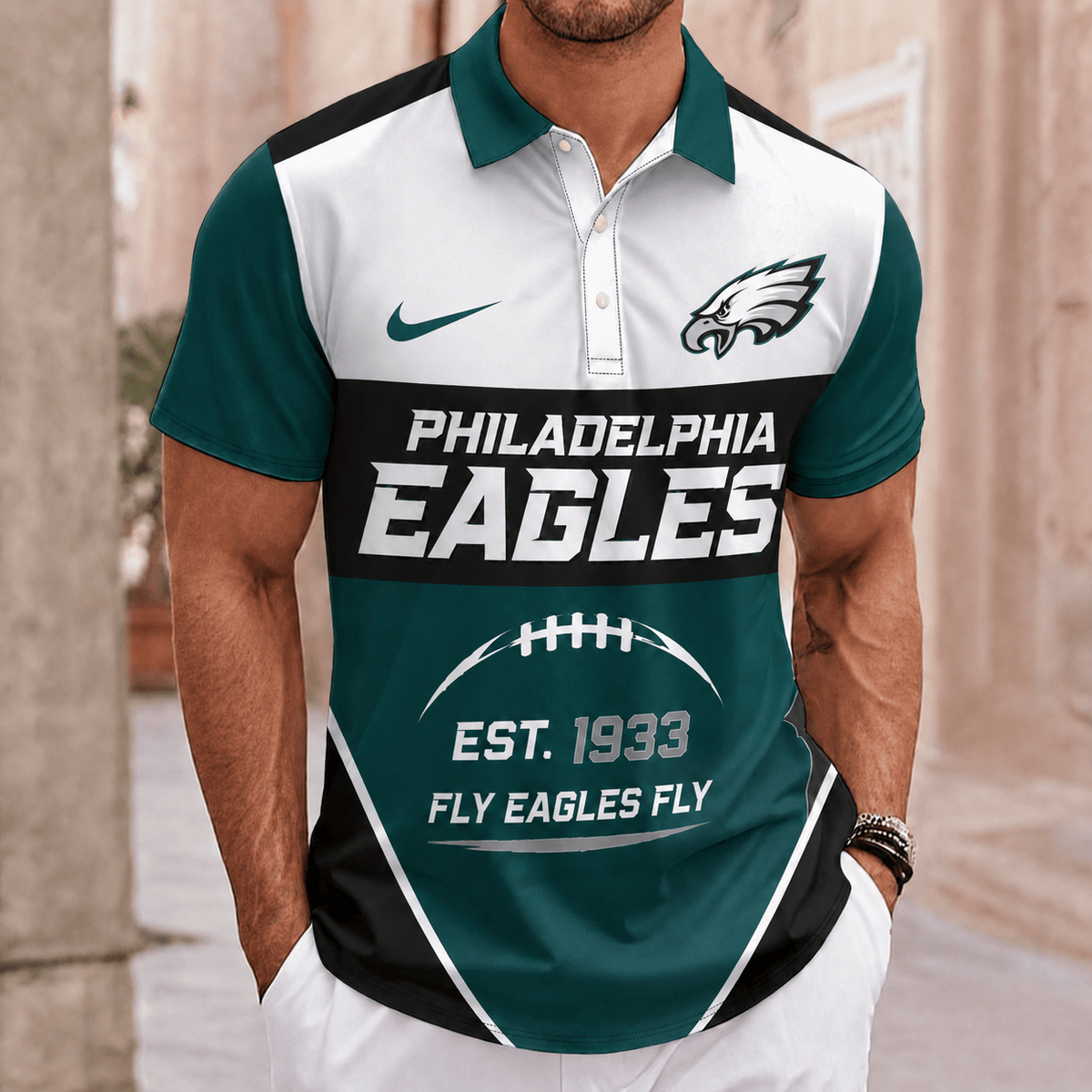 ELITE EDITION - NEW CUSTOMIZED NFL02 PPE PHILADELPHIA EAGLES POLO SHIRT, ZIP POLO SHIRT & T-SHIRTS