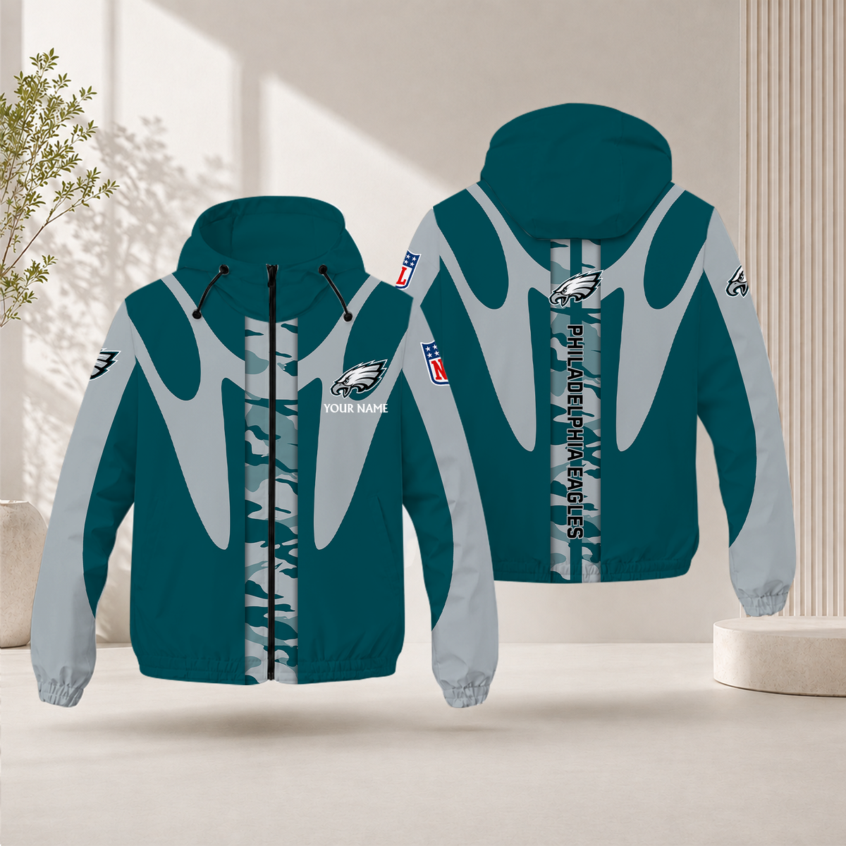 SPECIAL EDITION - NEW CUSTOMIZED NFL02 PPE PHILADELPHIA EAGLES WINDBREAKER JACKET