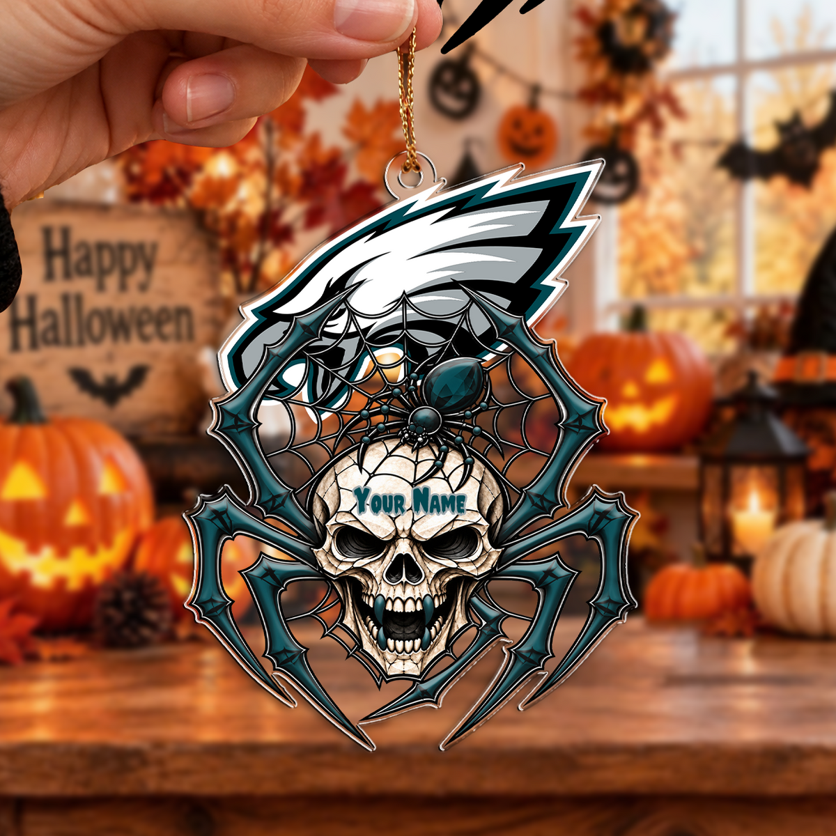LIMITED EDITION - NEW CUSTOMIZED NFL02 PPE PHILADELPHIA EAGLES CHRISTMAS ACRYLIC ORNAMENT