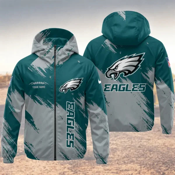 LIMITED EDITION - NEW CUSTOMIZED NFL02 PPE PHILADELPHIA EAGLES WINDBREAKER JACKET