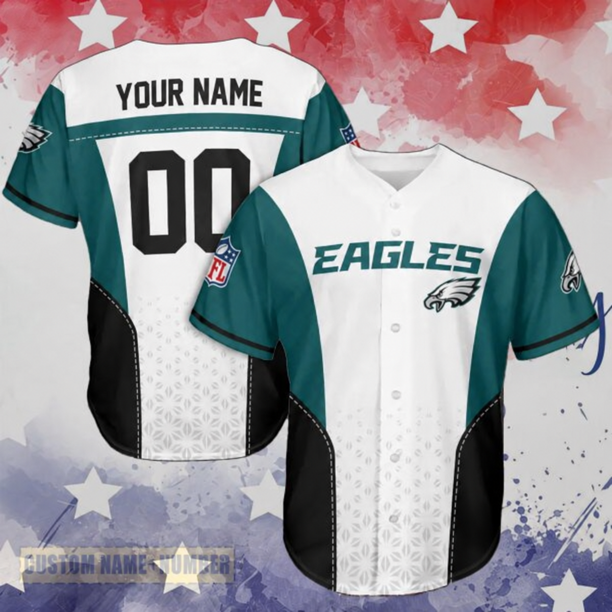 VIRAL EDITION - NEW CUSTOMIZED NFL02 PPE PHILADELPHIA EAGLES BASEBALL JERSEY