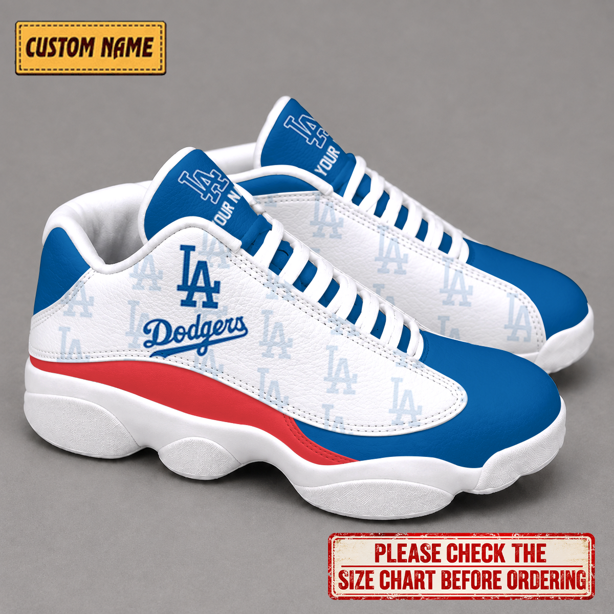 LIMITED EDITION - NEW CUSTOMIZED NFL02 LAD LOS ANGELES DODGERS AIR JORDAN 13 LOW TOP SNEAKER