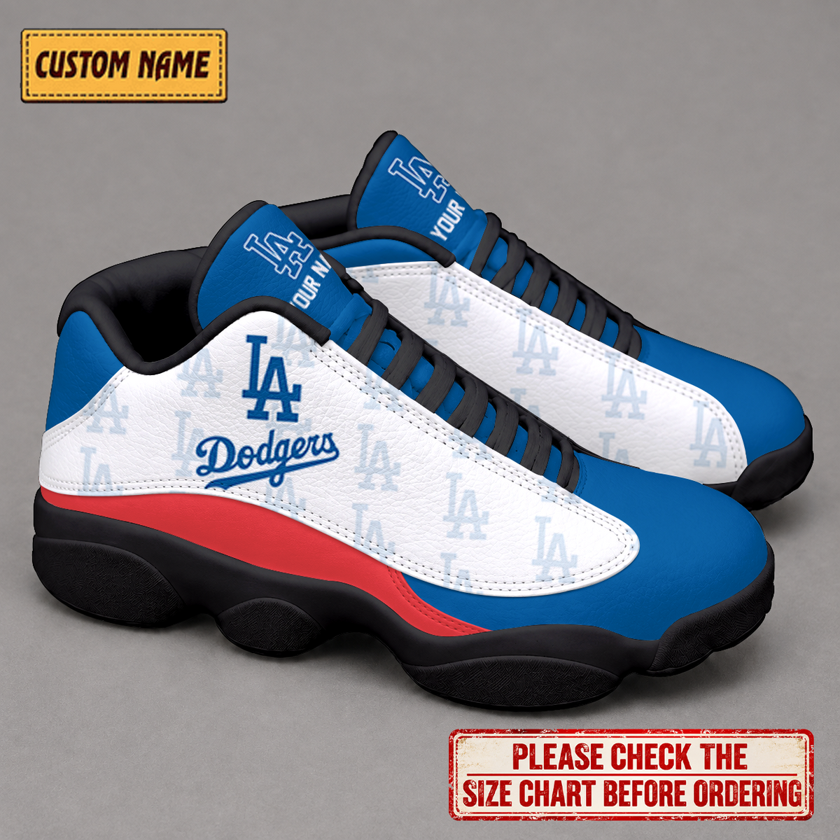 LIMITED EDITION - NEW CUSTOMIZED NFL02 LAD LOS ANGELES DODGERS AIR JORDAN 13 LOW TOP SNEAKER
