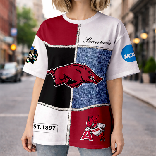 LIMITED DROP - NEW CUSTOMIZED | NCAA CWS03 AKR AK RAZORBACKS HOODIE, T-SHIRTS, ZIP HOODIE, SWEATSHIRTS & POLO SHIRT