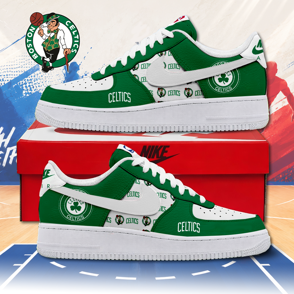 FINAL SALE - NEW CUSTOMIZED NBA03 BCE BOSTON CELTICS AF1 SNEAKERS