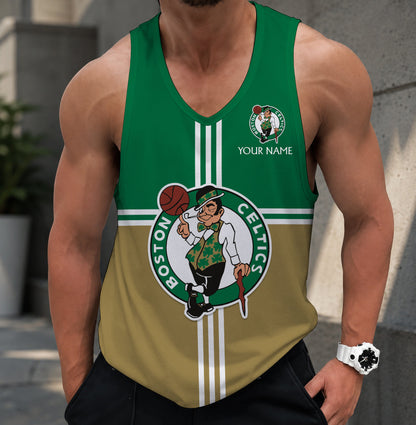 FINAL SALE - NEW CUSTOMIZED NBA03 BCE BOSTON CELTICS MEN'S TANK TOP