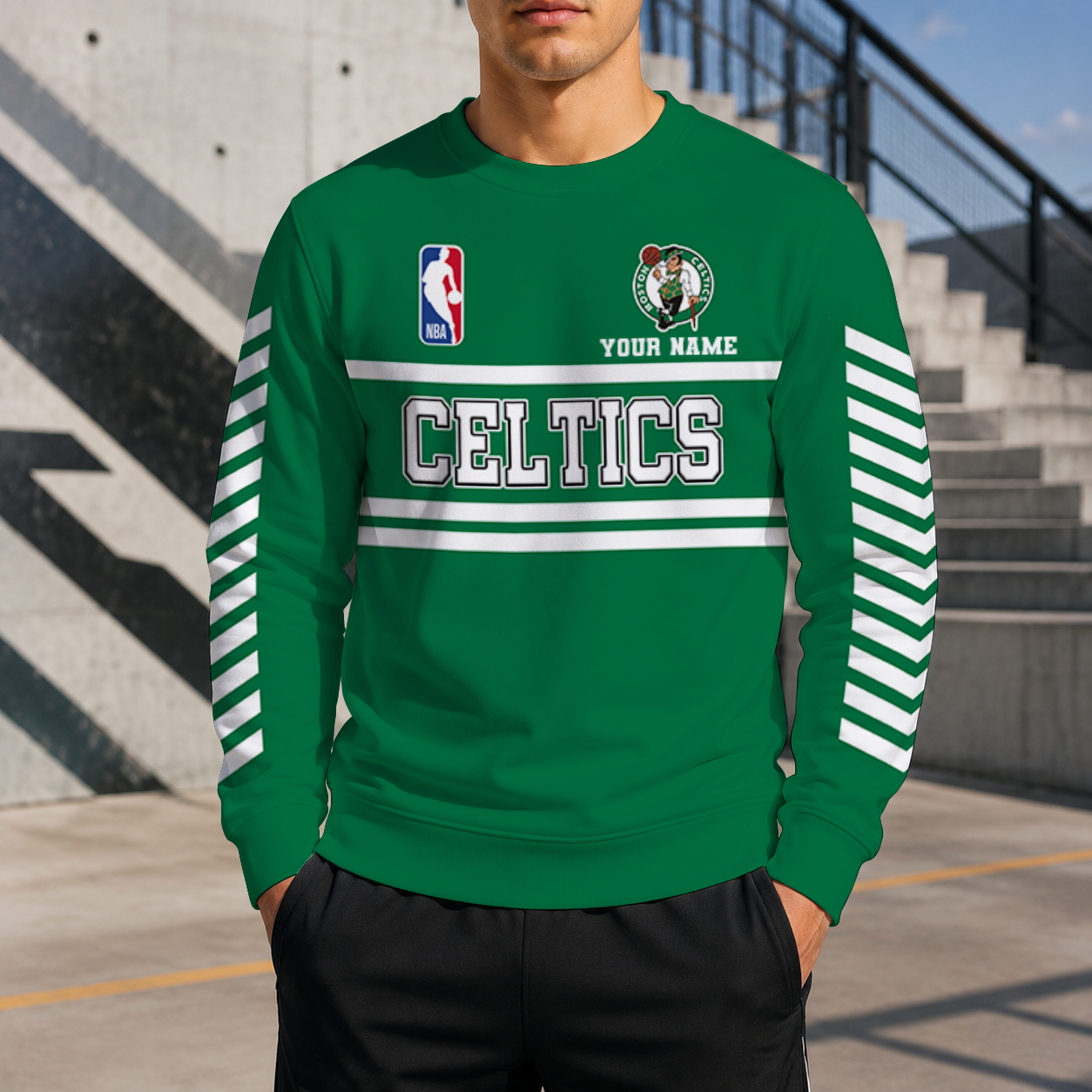 FINAL SALE - NEW CUSTOMIZED NBA03 BCE BOSTON CELTICS UNISEX SWEATSHIRT