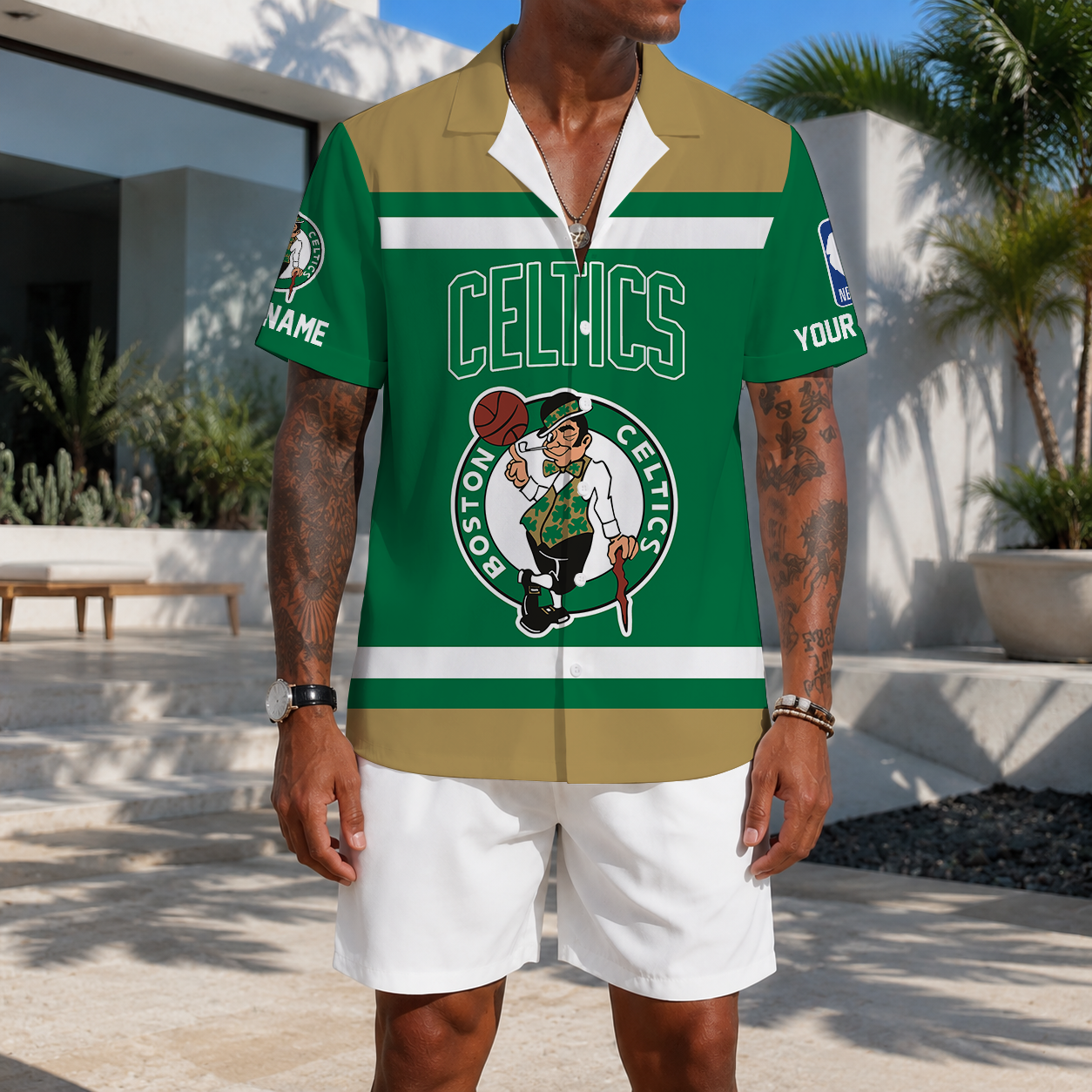 LIMITED EDITION - NEW CUSTOMIZED NBA03 BCE BOSTON CELTICS UNISEX HAWAIIAN SHIRT