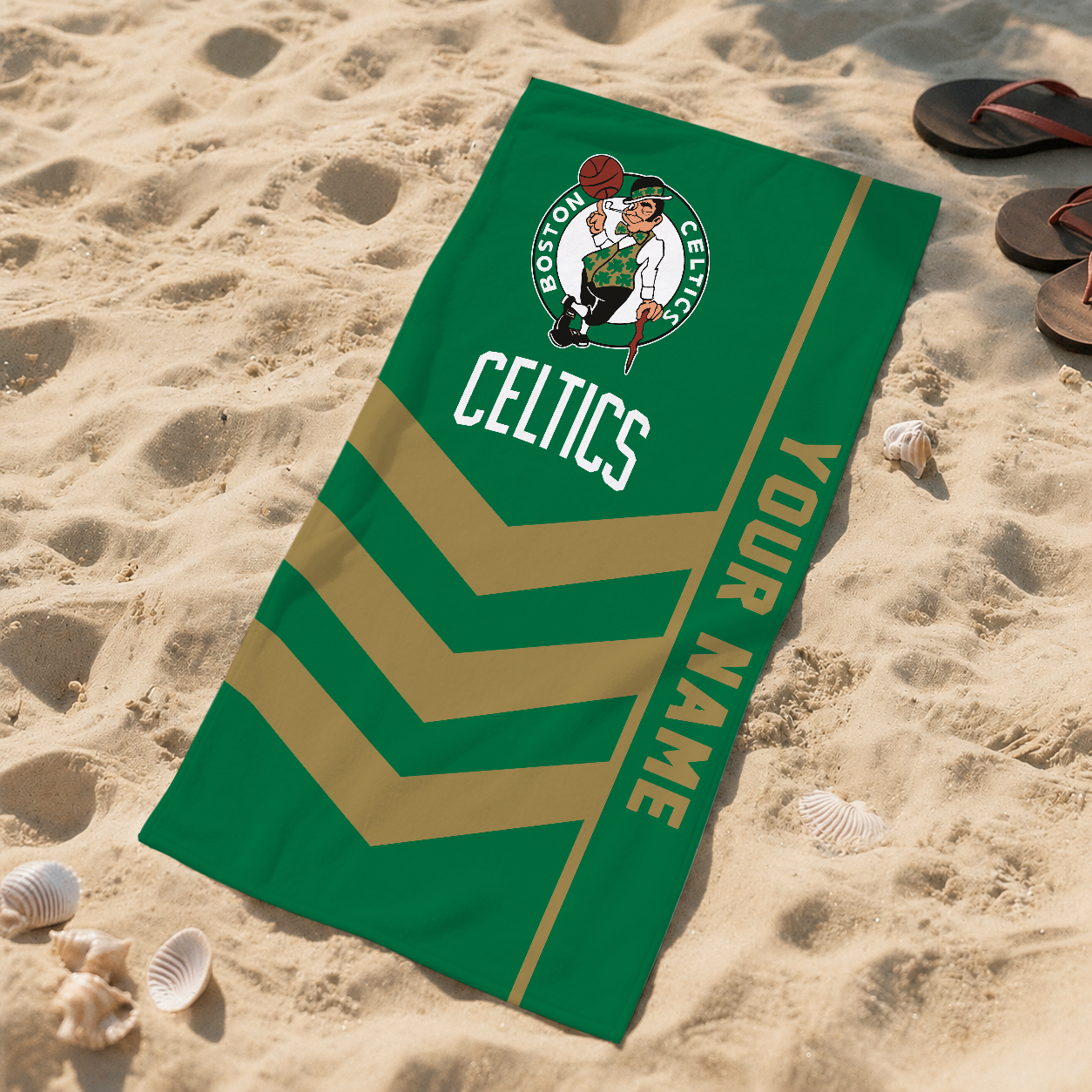 HOT DEAL - NEW CUSTOMIZED NBA03 BCE BOSTON CELTICS BEACH TOWEL FOR FAN