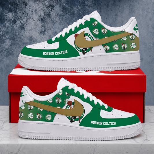 ELITE EDITION - NEW CUSTOMIZED NBA03 BCE BOSTON CELTICS AF1 SNEAKERS