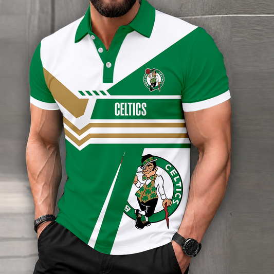 FINAL SALE - NEW CUSTOMIZED NBA03 BCE BOSTON CELTICS POLO SHIRT, ZIP POLO SHIRT & T-SHIRTS