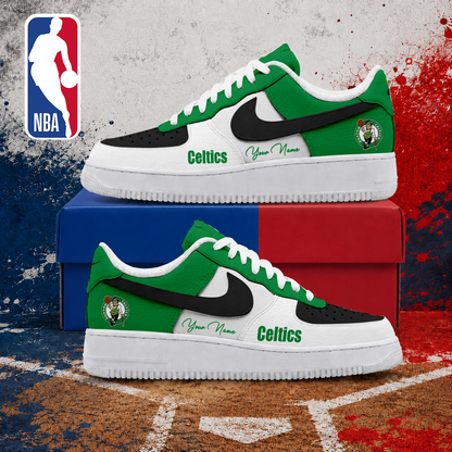 FINAL SALE - NEW CUSTOMIZED NBA03 BCE BOSTON CELTICS AF1 SNEAKERS