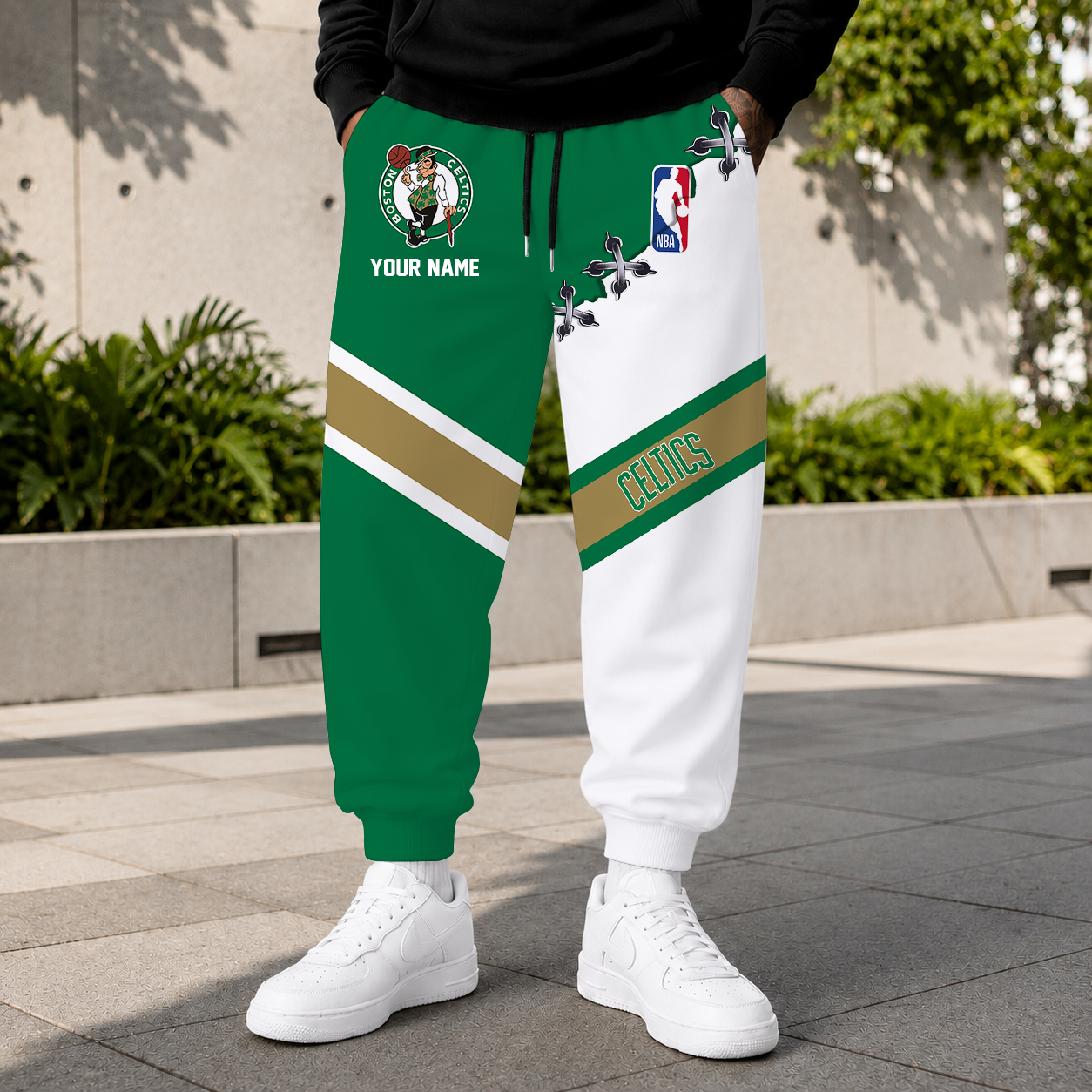 FINAL SALE - NEW CUSTOMIZED NBA03 BCE BOSTON CELTICS SWEATPANTS