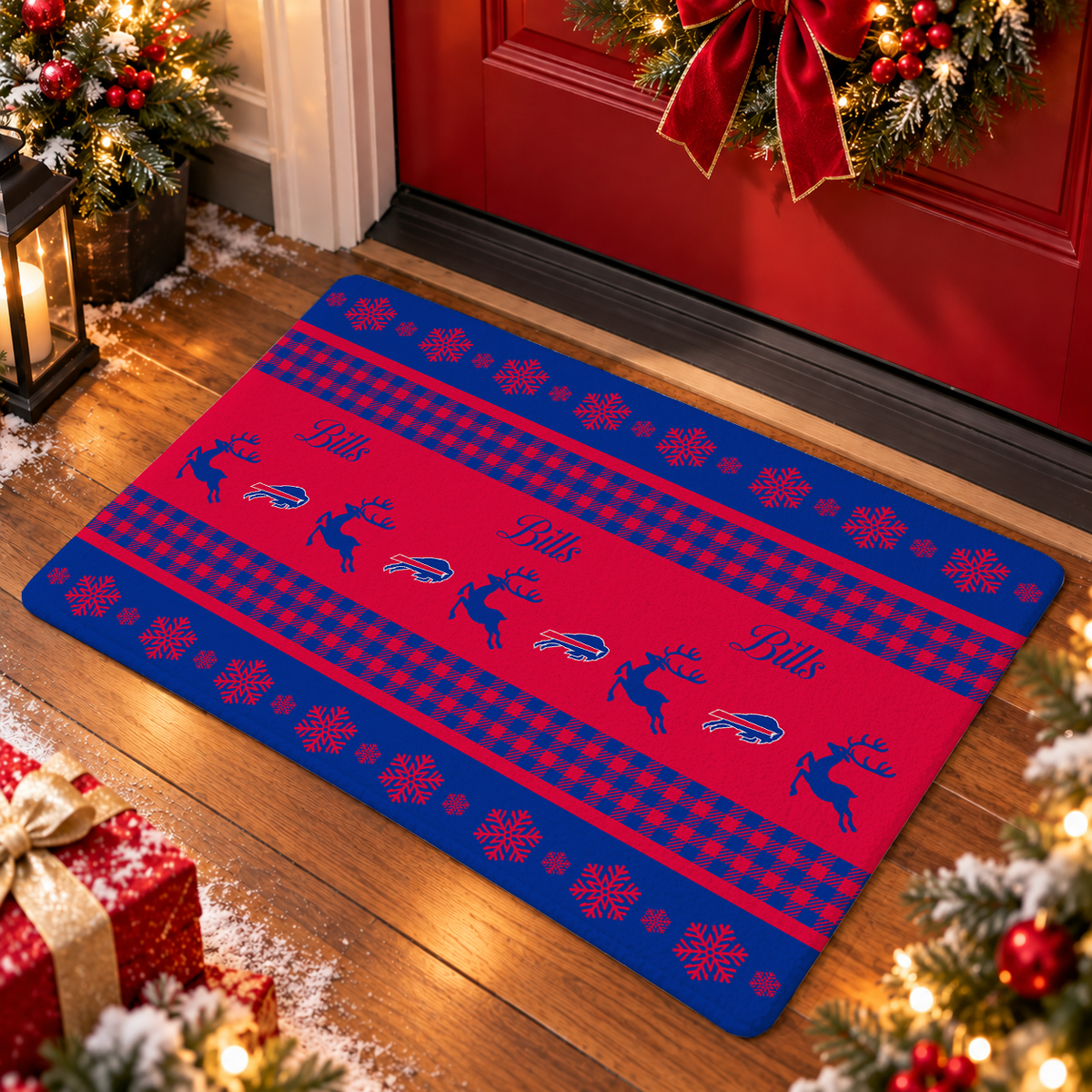 ELITE EDITION - NEW CUSTOMIZED NFL03 BFB BUFFALO BILLS WATER-ABSORBENT FLOOR MAT