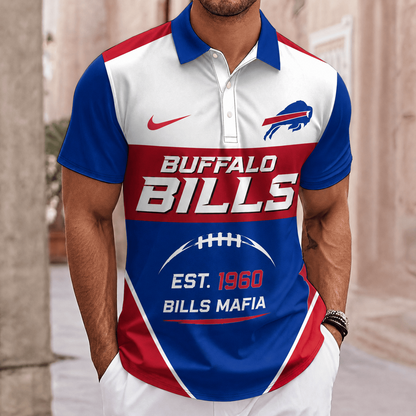ELITE EDITION - NEW CUSTOMIZED NFL03 BFB BUFFALO BILLS POLO SHIRT, ZIP POLO SHIRT & T-SHIRTS