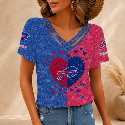 [SPECIAL OFFER] NEW CUSTOMIZED NFL03 BFB BUFFALO BILLS V-NECK SHIRT