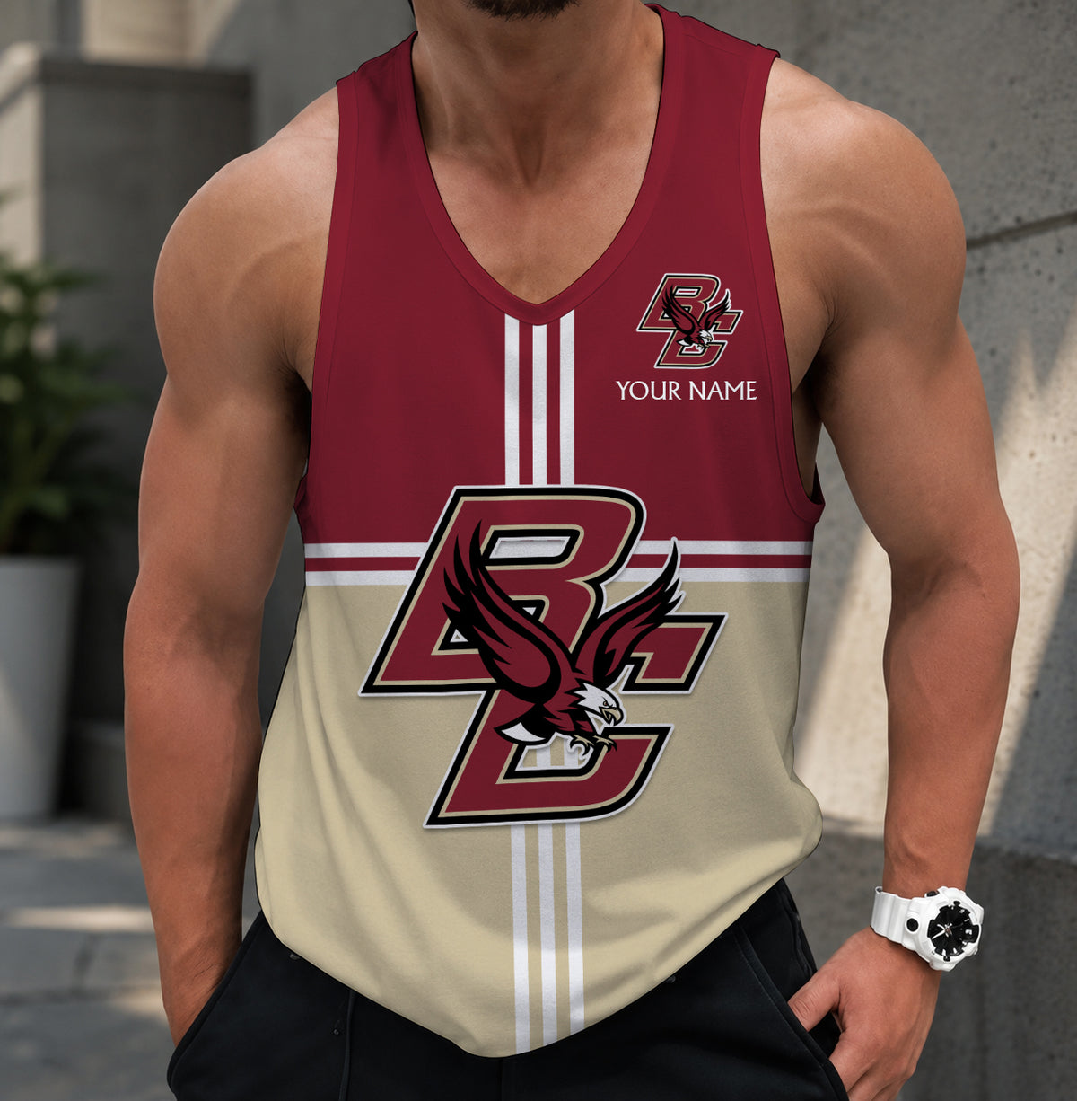 EXCLUSIVE EDITION - NEW CUSTOMIZED NCAA MFF03 BOE BOSTON COLLEGE EAGLES UNISEX TANK TOP