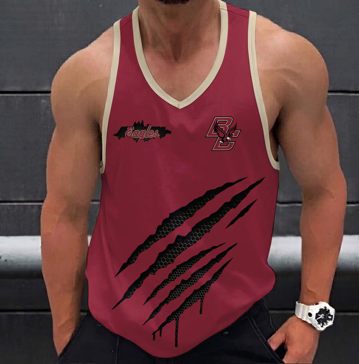 EXCLUSIVE EDITION - NEW CUSTOMIZED NCAA MFF03 BOE BOSTON COLLEGE EAGLES UNISEX TANK TOP