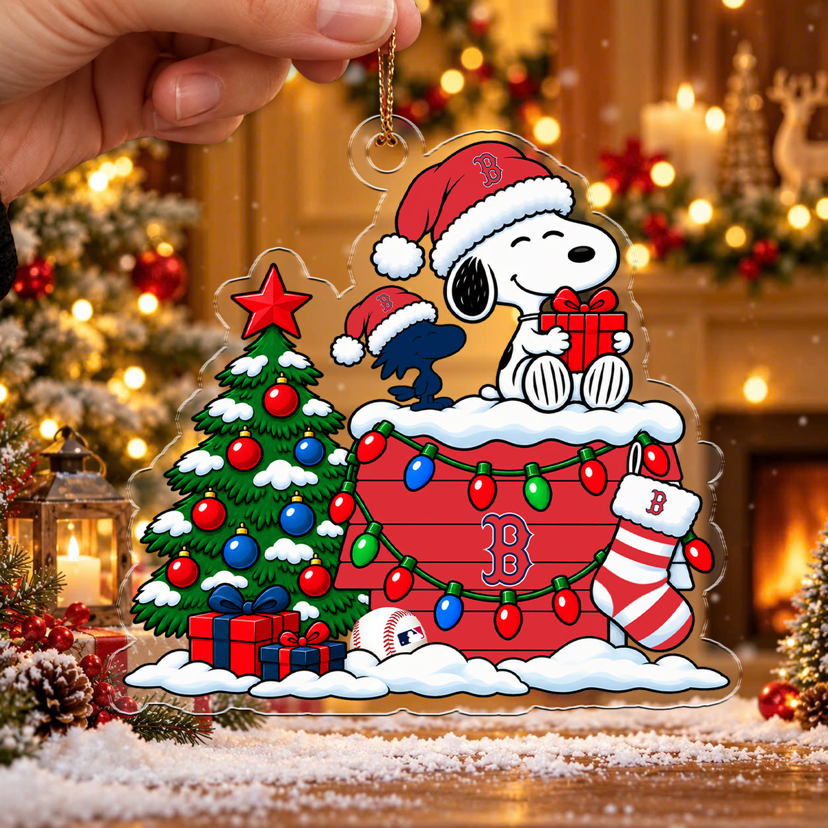 MEGA SALE - NEW CUSTOMIZED MLB03 BRS BOSTON RED SOX CHRISTMAS ACRYLIC ORNAMENT
