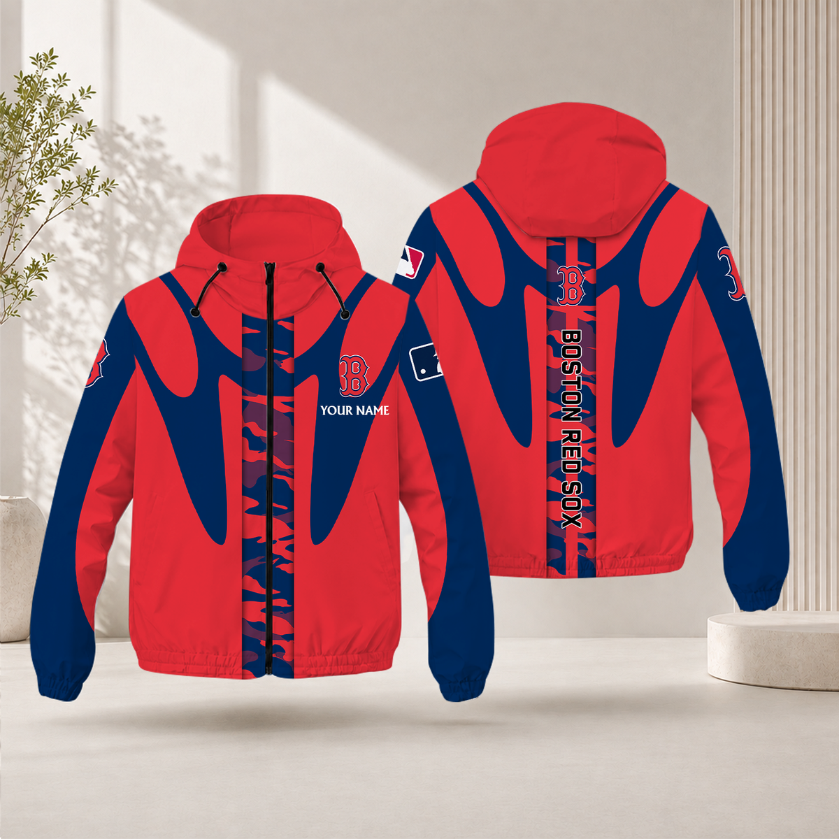 SPECIAL EDITION - NEW CUSTOMIZED MLB03 BRS BOSTON RED SOX WINDBREAKER JACKET