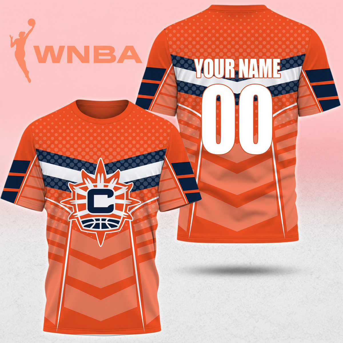 SPECIAL EDITION - NEW CUSTOMIZED WNBA03 CTS CONNECTICUT SUN T-SHIRT, POLO SHIRT, ZIP POLO SHIRT, SWEATSHIRT, HOODIE & ZIP HOODIE