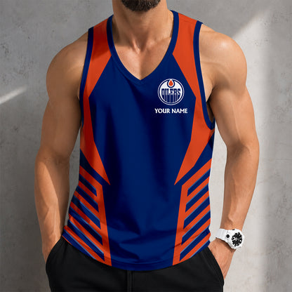 LIMITED EDITION - NEW CUSTOMIZED NHL03 EMO EDMONTON OILERS MEN'S TANK TOP