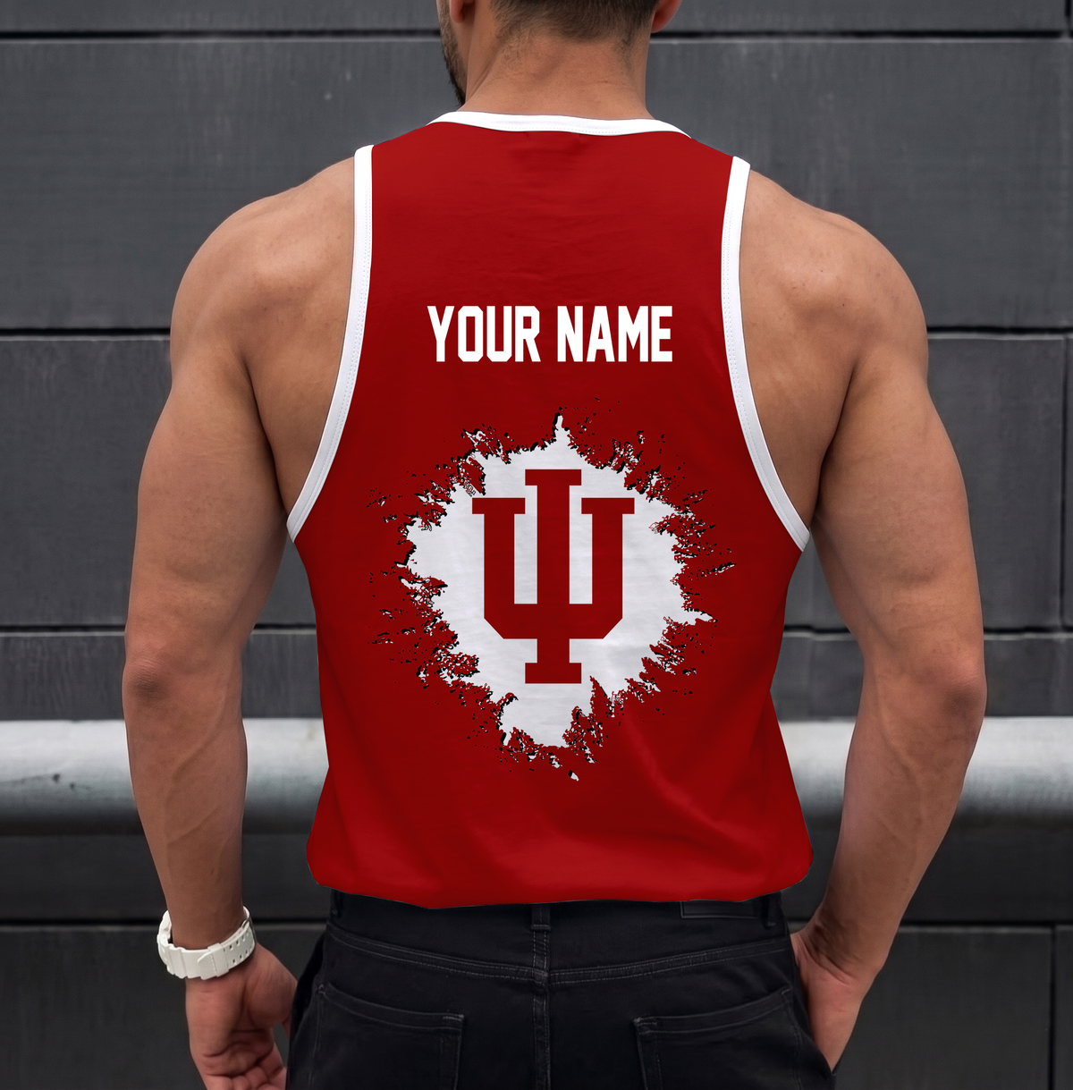 EXCLUSIVE EDTION - NEW CUSTOMIZED NCAA MAM03 IDH INDIANA HOOSIERS STRAPPY UNISEX TANK TOP