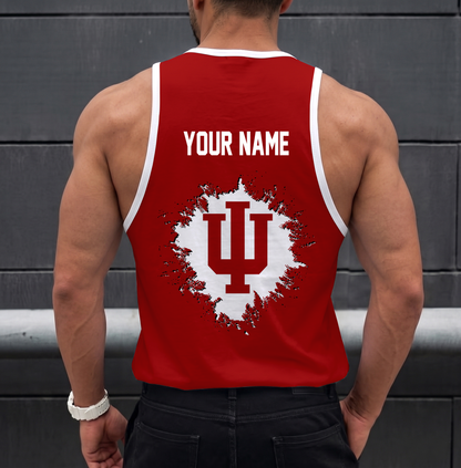 EXCLUSIVE EDTION - NEW CUSTOMIZED NCAA MAM03 IDH INDIANA HOOSIERS STRAPPY UNISEX TANK TOP