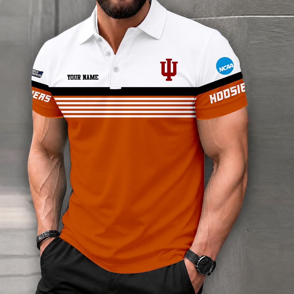 LIMITED EDITION - NEW CUSTOMIZED NCAA MAM03 IDH INDIANA HOOSIERS POLO SHIRT